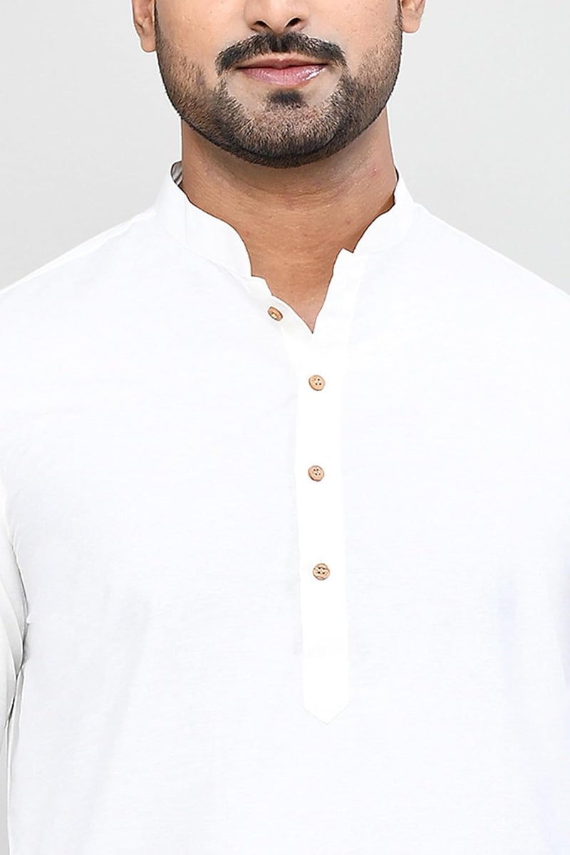 Polyfab Hathkargha Cotton Kurta for Men | Full Sleeve Regular Fit Kurta with Mandarin Collar | Traditional, Festive & Wedding Ethnic Wear - Image 5